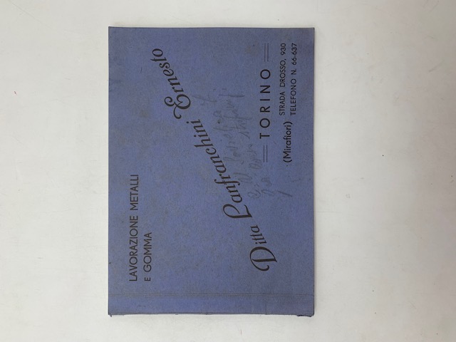 Ditta Lanfranchini Ernesto, Torino. Lavorazione metalli e gomma (Catalogo)